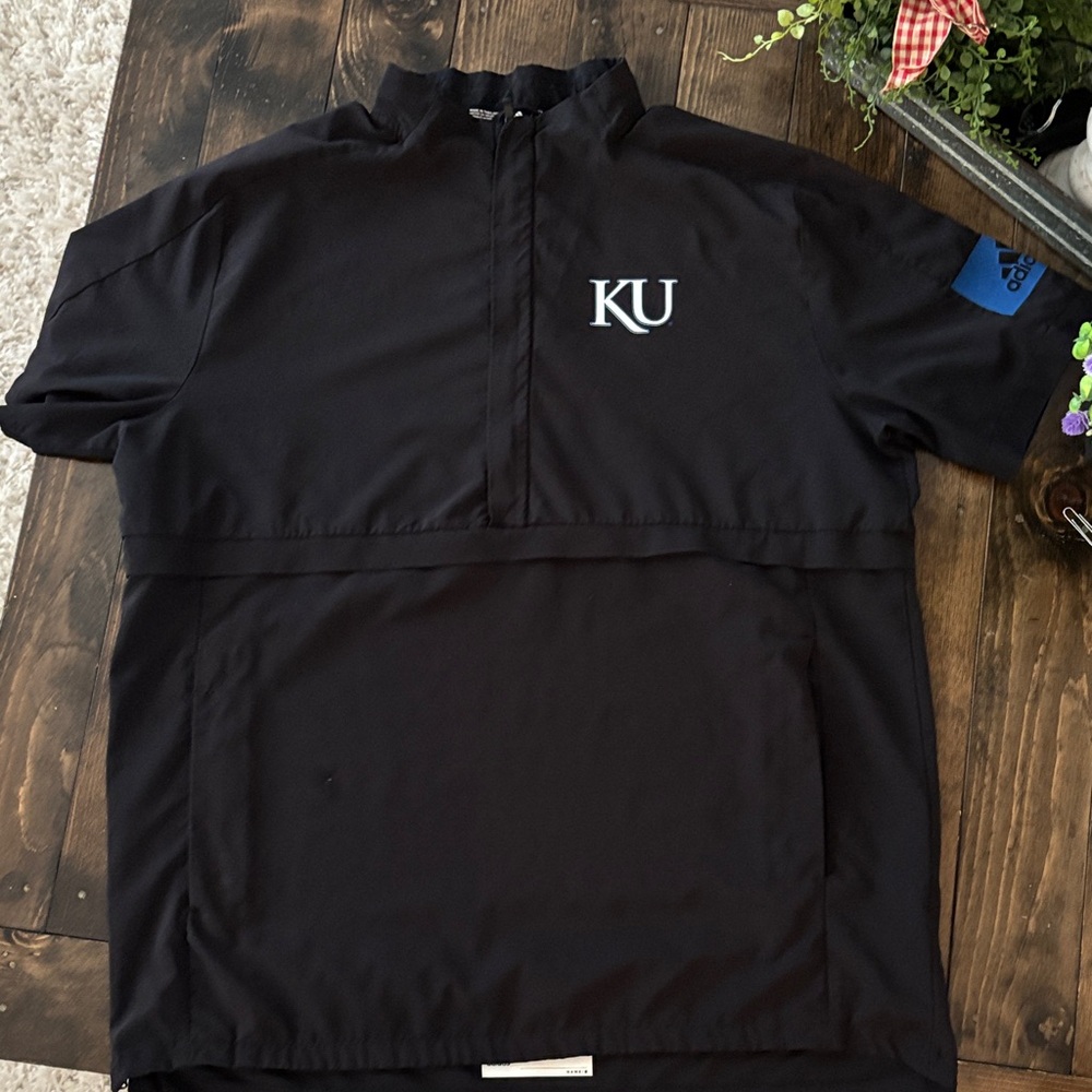 Black KU Half-Zip Baseball Warmup